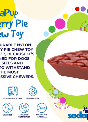 Cherry Pie Nylon Dog Chew Toy for Aggressive Chewers | USA Made | SodaPup