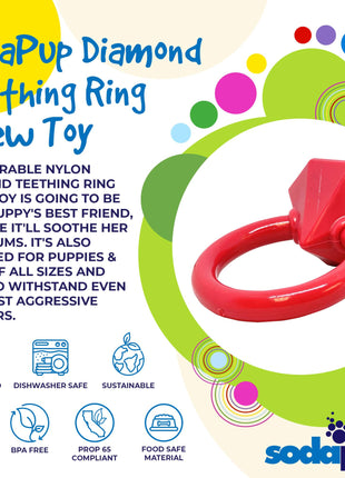 Diamond Ring Nylon Teething Ring for Puppies | Durable & USA Made
