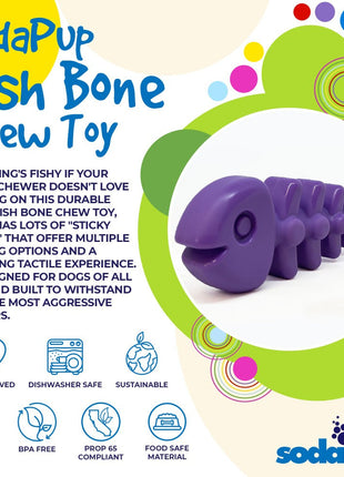 Fish Bone Nylon Dog Toy for Aggressive Chewers | USA Made | SodaPup