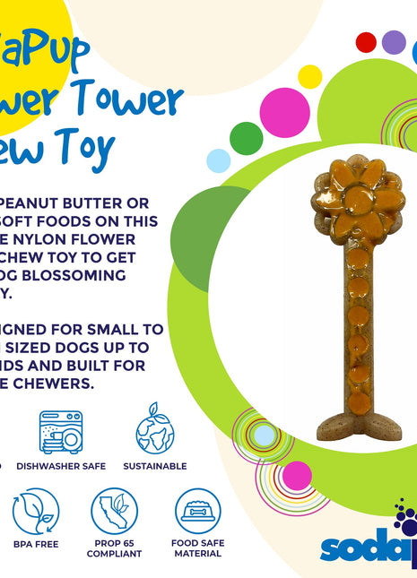 Flower Tower Nylon Chew Toy for Aggressive Chewers - USA Made Enrichment Toy