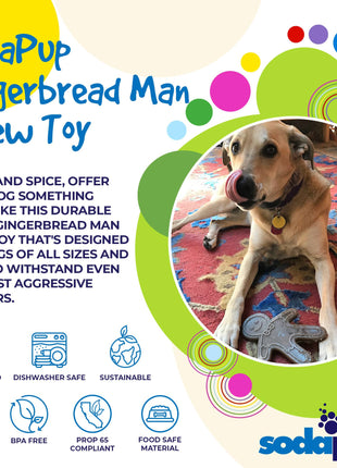 Gingerbread Man Nylon Dog Chew Toy for Aggressive Chewers | USA Made