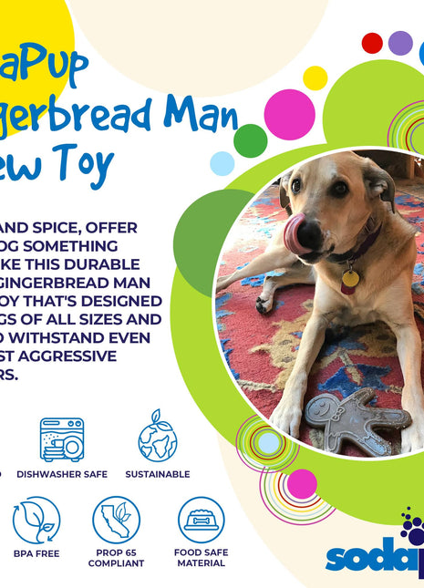 Gingerbread Man Nylon Dog Chew Toy for Aggressive Chewers | USA Made