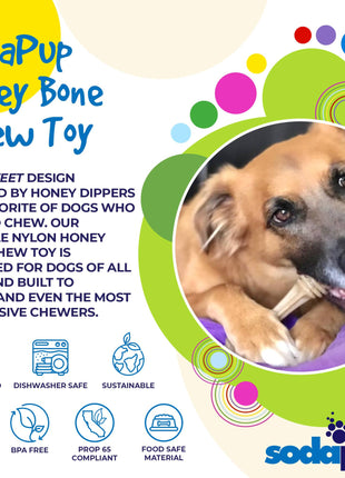 Honey Bone Nylon Dog Toy for Aggressive Chewers | Indestructible | USA Made