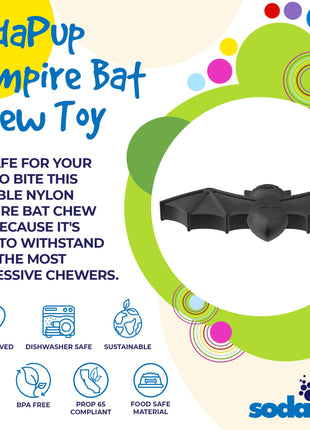 Vampire Bat Nylon Dog Chew Toy for Aggressive Chewers | USA Made & FDA Compliant