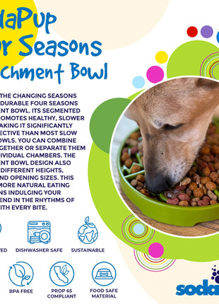 Four Seasons eTray - Shallow Slow Feeder Dog Bowl for Enrichment | USA Made