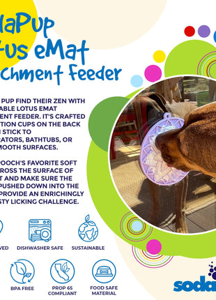 Lotus Design emat - Enrichment Lick Mat For Dogs and Cats - With Suction Cups | USA Made
