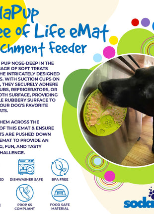 Tree of Life eMat - Enrichment Lick Mat For Dogs and Cats - With Suction Cups | Tree Design | USA Made
