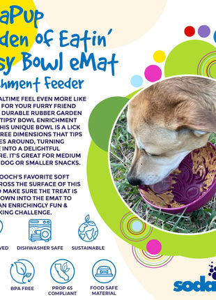 Garden of Eatin' Tipsy Bowl - Wobble Lick Mat for Dogs & Cats | USA Made