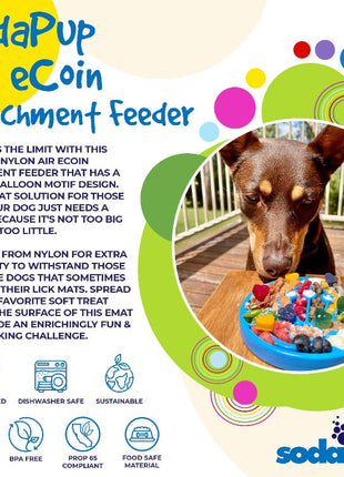 Air Nylon eCoin Lick Mat for Dogs - Durable Enrichment Toy | SodaPup