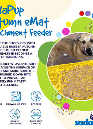 Autumn eMat - Enrichment Lick Mat For Dogs and Cats| Fall Leaves Design | SodaPup