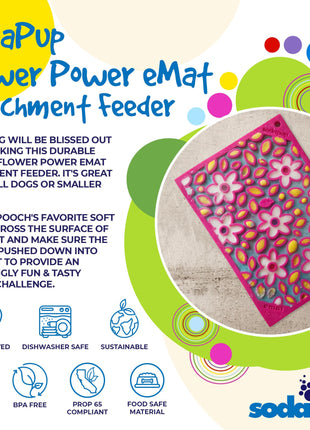 Flower Power emat - Enrichment Lick Mat for Dogs and Cats | Flower Design | USA Made