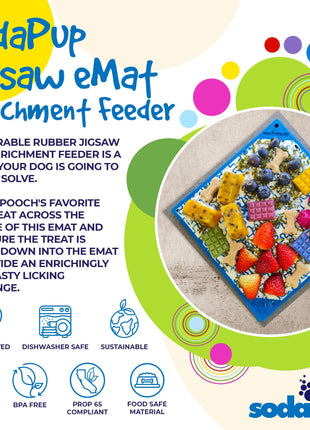Jigsaw Puzzle eMat - Enrichment Lick Mat for Dogs and Cats | eMat Enrichment Toy for Anxiety Relief | USA Made