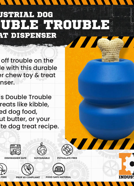 Double Trouble Dog Toy - Dual Chamber Treat Dispenser for Large Dogs | USA Made