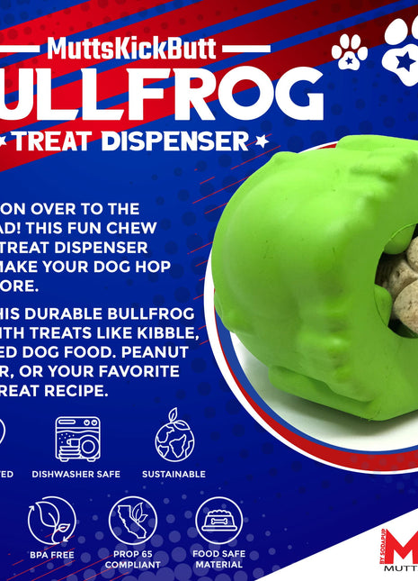 Bull Frog Dog Chew Toy & Treat Dispenser - USA Made | SodaPup