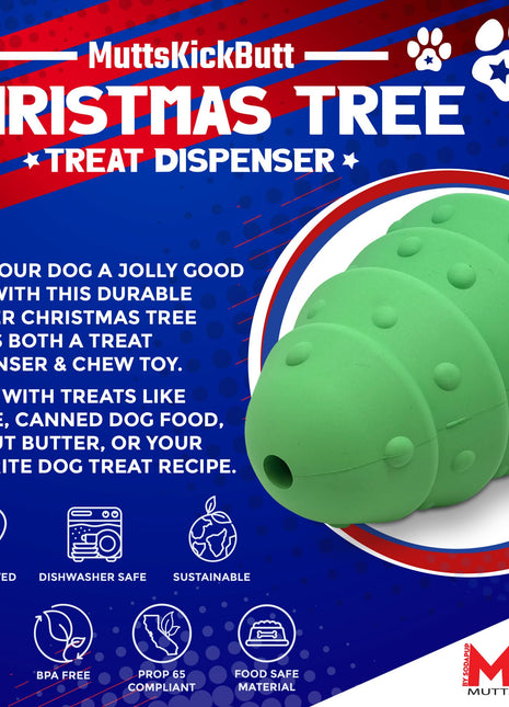 Christmas Tree Dog Toy - Durable Rubber Chew Toy for Large Dogs | USA Made