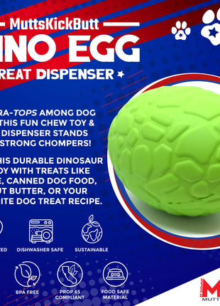 Dinosaur Egg Dog Chew Toy & Treat Dispenser - USA Made | SodaPup