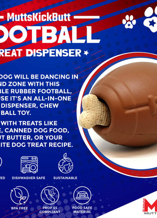 Football Dog Chew Toy & Treat Dispenser - USA Made | SodaPup