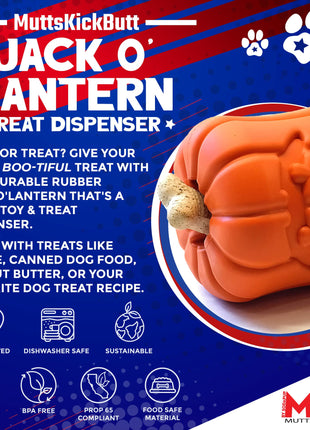 Jack O' Lantern Dog Toy - Durable Halloween Chew Toy for Large Dogs | USA Made
