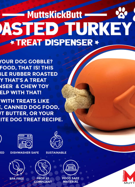 Roasted Turkey Dog Chew Toy & Treat Dispenser - USA Made | SodaPup