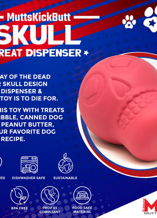 Sugar Skull Dog Chew Toy & Treat Dispenser - USA Made | SodaPup