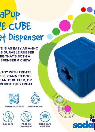 Love Cube eDispenser - Durable Rubber Chew Toy & Treat Dispenser | USA Made