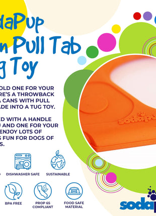 Pop Top Rubber Tug Toy for Interactive Play | Heavy Chewers | USA Made | SodaPup