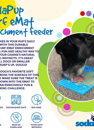 Surf's Up eMat - Small Lickmat for Dogs and Cats | Beach-Themed Design | SodaPup