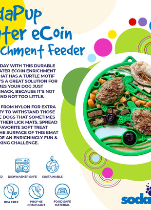 Water Nylon eCoin Durable Enrichment Snacking Coin for Dogs | USA-Made Lick Mat Alternative