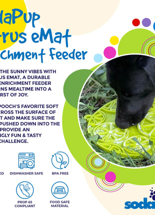 Citrus Design eMat - Enrichment Lick Mat For Dogs and Cats - with Suction Cups | USA Made