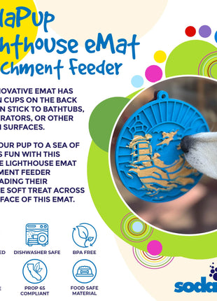 Lighthouse eMat - Enrichment Lick Mat For Dogs and Cats - With Suction Cups | USA Made
