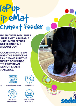 Tulip Design eMat - Enrichment Lick Mat For Dogs and Cats - With Suction Cups | USA Made