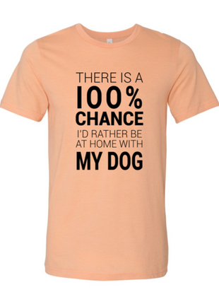 There Is 100% Chance I'd Rather Be At Home With My Dog T-Shirt
