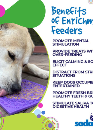 Bones eMat - Enrichment Lick Mat for Dogs and Cats | eMat Enrichment Toy for Anxiety Relief | SodaPup
