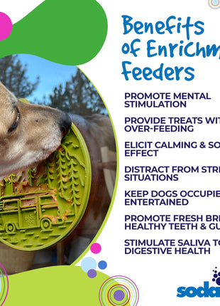 Camp eMat - Enrichment Lick Mat For Dogs and Cats - with Suction Cups | Retro Van Design | USA Made