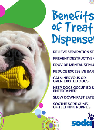 Corn on the Cob Dog Toy - Durable Rubber Treat Dispenser | USA Made