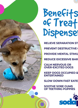Ice Cream Cone Rubber Dog Chew Toy for Power Chewers | USA Made | SodaPup