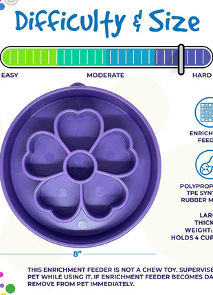 Flower eBowl Deep Slow Feeder Dog Bowl for Enrichment | USA Made