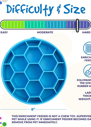 Honeycomb eBowl Deep Slow Feeder Dog Bowl for Enrichment | USA Made