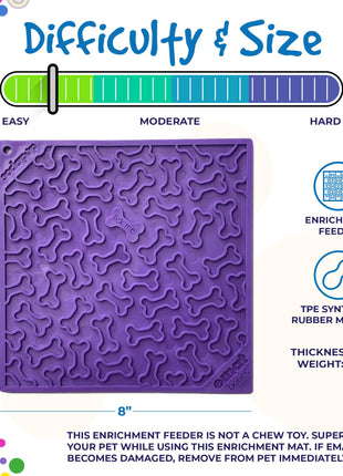 Bones eMat - Enrichment Lick Mat for Dogs and Cats | eMat Enrichment Toy for Anxiety Relief | SodaPup