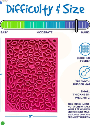 Flower Power emat - Enrichment Lick Mat for Dogs and Cats | Flower Design | USA Made