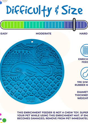 Whale eMat - Enrichment Lick Mat for Dogs and Cats - with Suction Cups | Whale Design | USA Made