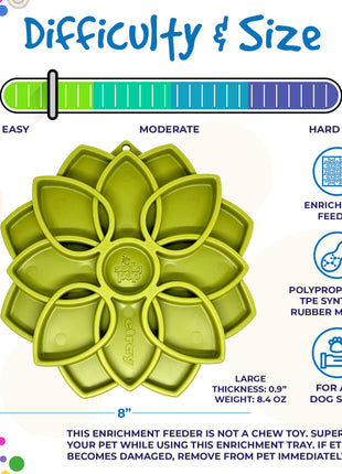 Mandala eTray Shallow Slow Feeder Dog Bowl for Enrichment | USA Made