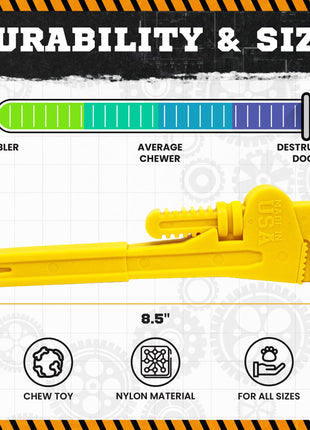 Pipe Wrench Nylon Dog Toy for Aggressive Chewers | USA Made | SodaPup