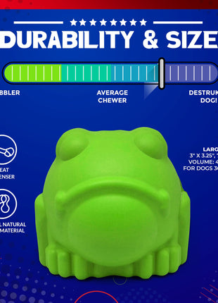 Bull Frog Dog Chew Toy & Treat Dispenser - USA Made | SodaPup