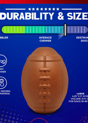 Football Dog Chew Toy & Treat Dispenser - USA Made | SodaPup