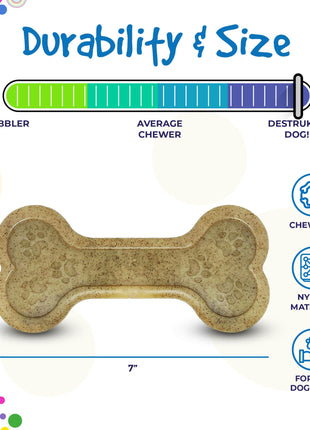Bone eChew Ultra Durable Nylon Dog Chew Toy for Aggressive Chewers | USA Made