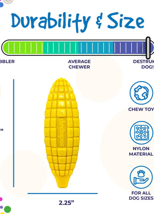 Corn on the Cob Nylon Dog Toy for Aggressive Chewers | USA Made | SodaPup