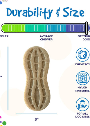 Peanut Nylon Dog Chew Toy | Ultra-Durable for Aggressive Chewers | SodaPup
