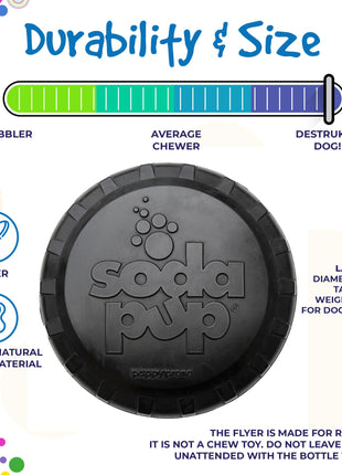 Magnum Bottle Top Flyer Rubber Frisbee for Heavy Chewers | Large | USA Made