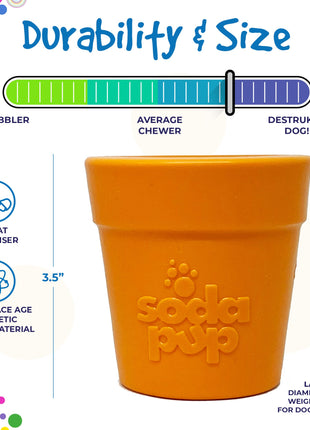 Large Flower Pot eCup Dog Treat Dispenser | Durable USA-Made Enrichment Toy | SodaPup